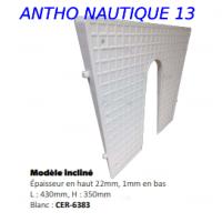 PLAQUE TABLEAU ARRIERE INCLINEE BLANCHE 450x360MM