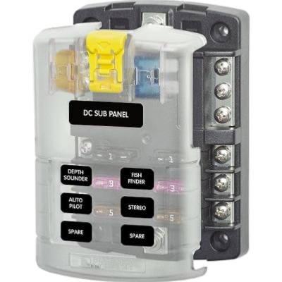 BOITIER 6 FUSIBLES AVEC BUS DE MASSE 124x84MM