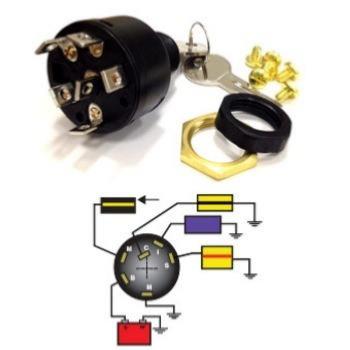CONTACTEUR A CLE 6 BROCHES