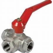 VANNE PASSAGE EN T LAITON CHROME 1"1/2