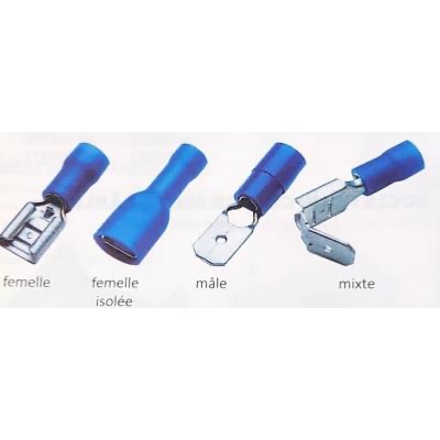 LANGUETTE PRE-ISOLEE BLEUE L 6,3 (BOITE DE 100)