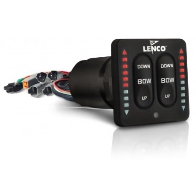 CONTACTEUR INTEGRÉ LENCO 12/24V DOUBLE VÉRIN AVEC LED, FAISCEAU 76CM
